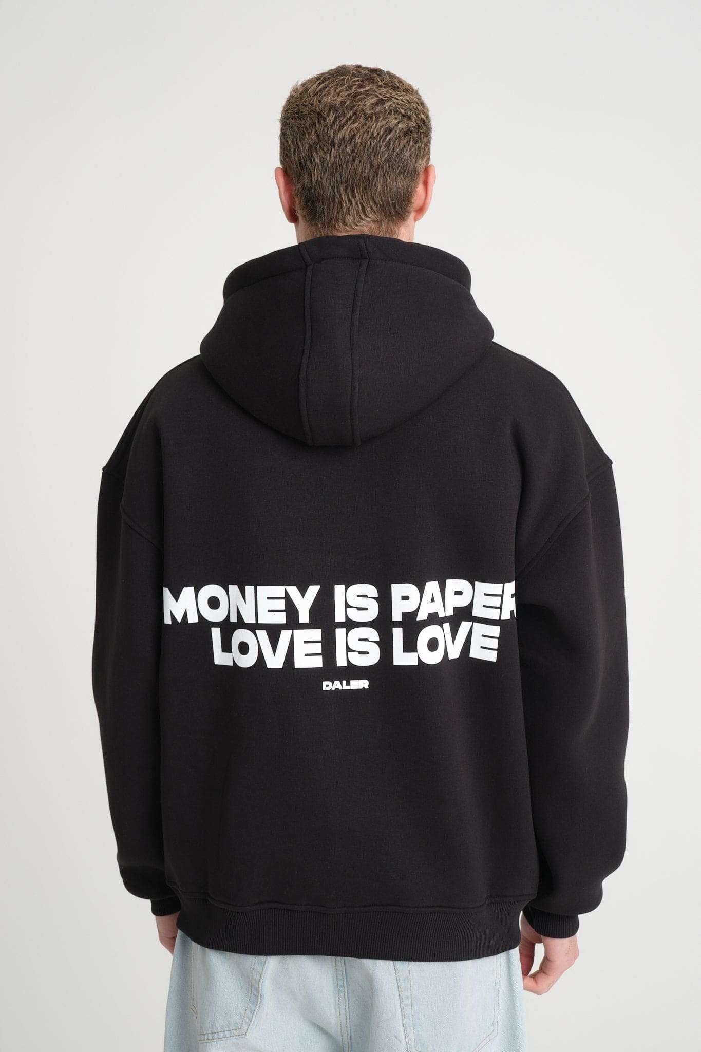 Heavyweight Zipper Hoodie - Money is Paper, Love is Love