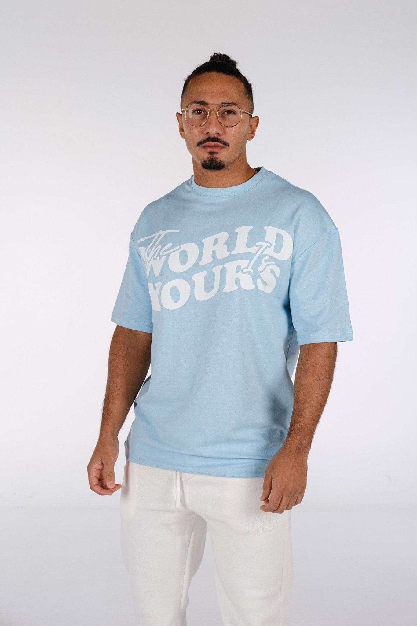 T-Shirt The World Is Yours - Baby Blue
